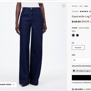 NWT Madewell wide leg jeans in Landrum